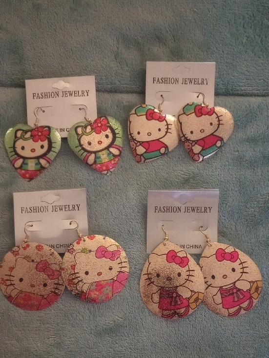 Hello Kitty Jewelry - Fashion Kitty Metal Earrings- Pick One